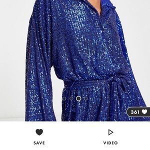 ASOS sequin blue dress nwt
